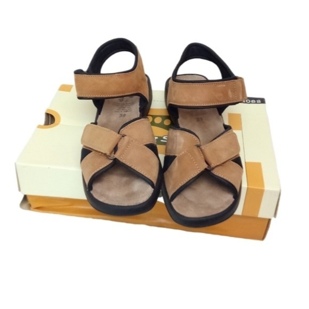 Spring Step Tan Leather Sandals - Picture 3 of 5